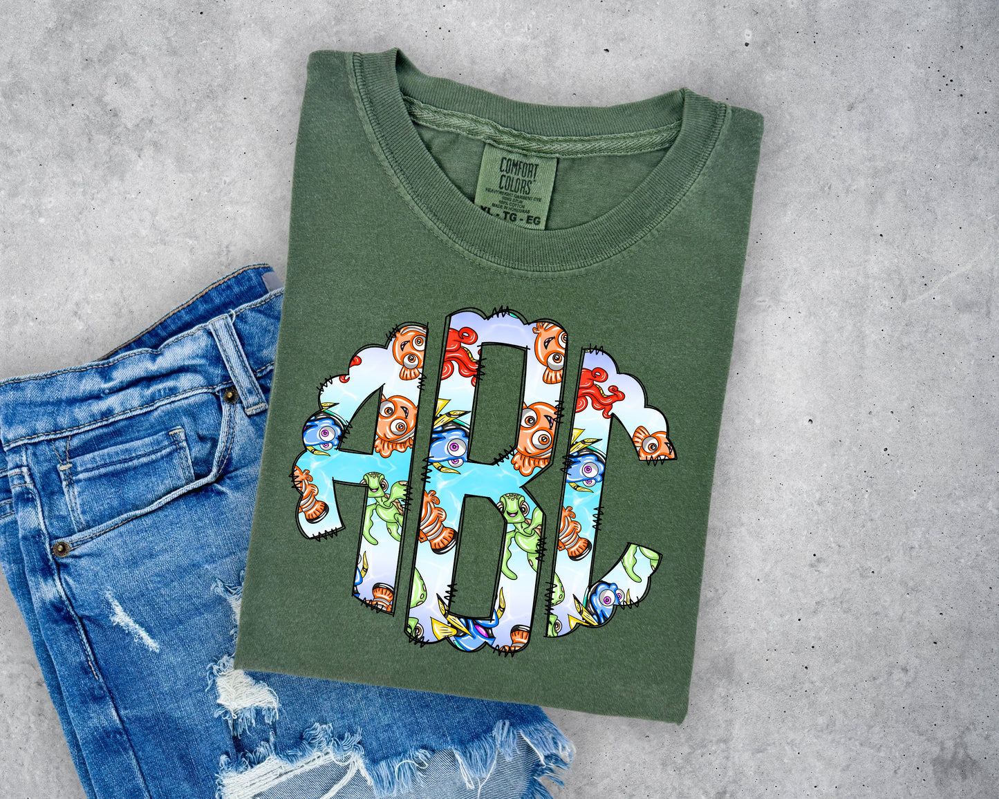 Magical Fish Monogram Short Sleeve T-Shirt