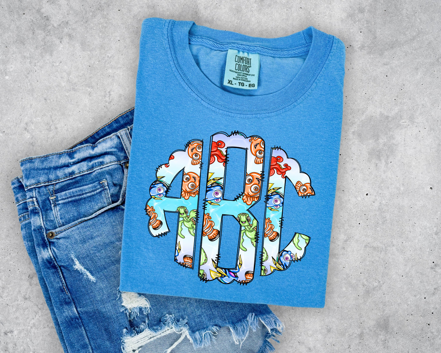 Magical Fish Monogram Short Sleeve T-Shirt