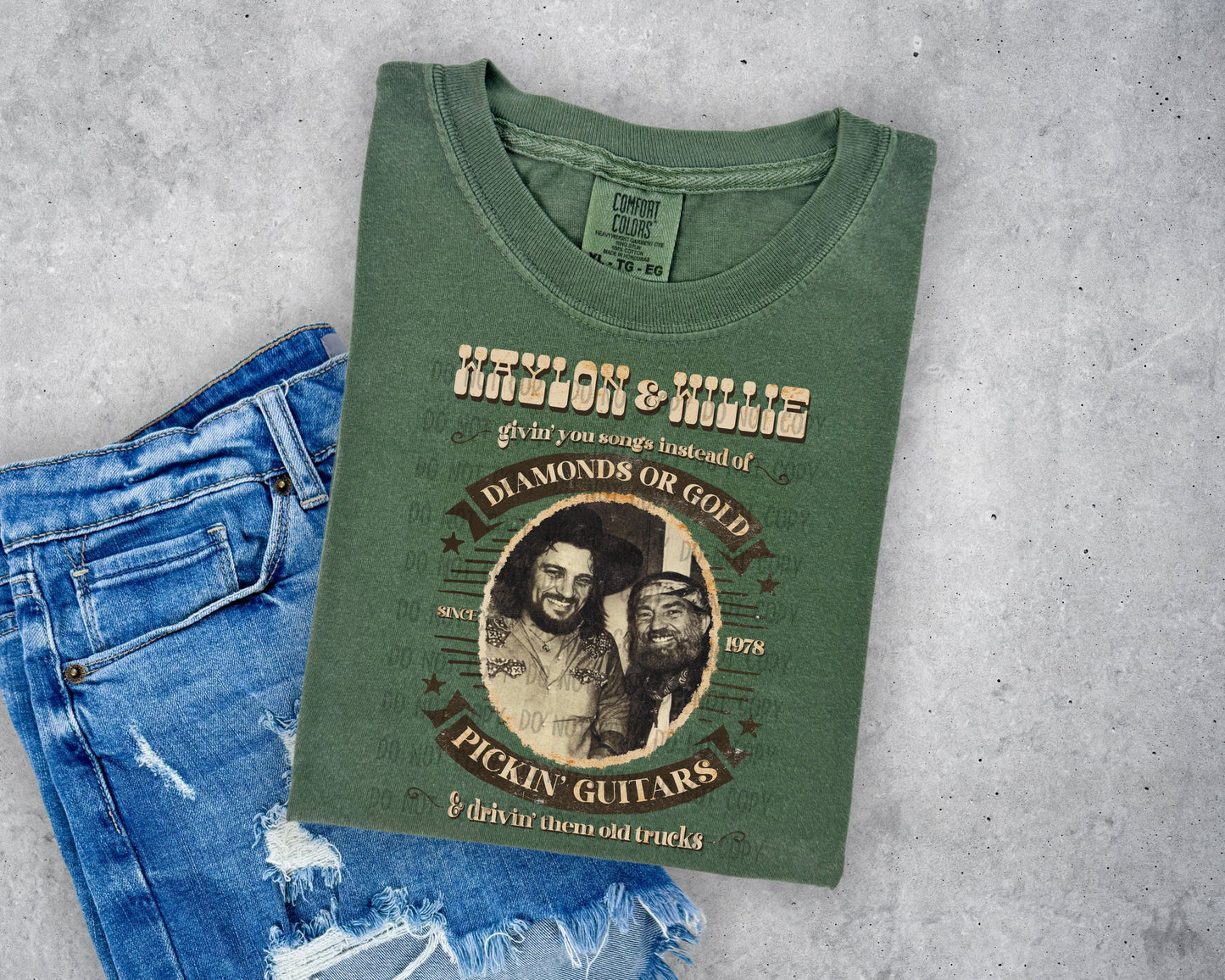 Waylon and Willie Pickin Guitars Short Sleeve T-Shirt