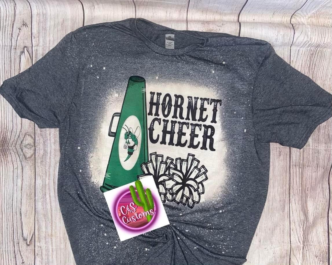 Hornet Cheer Bleached Tee