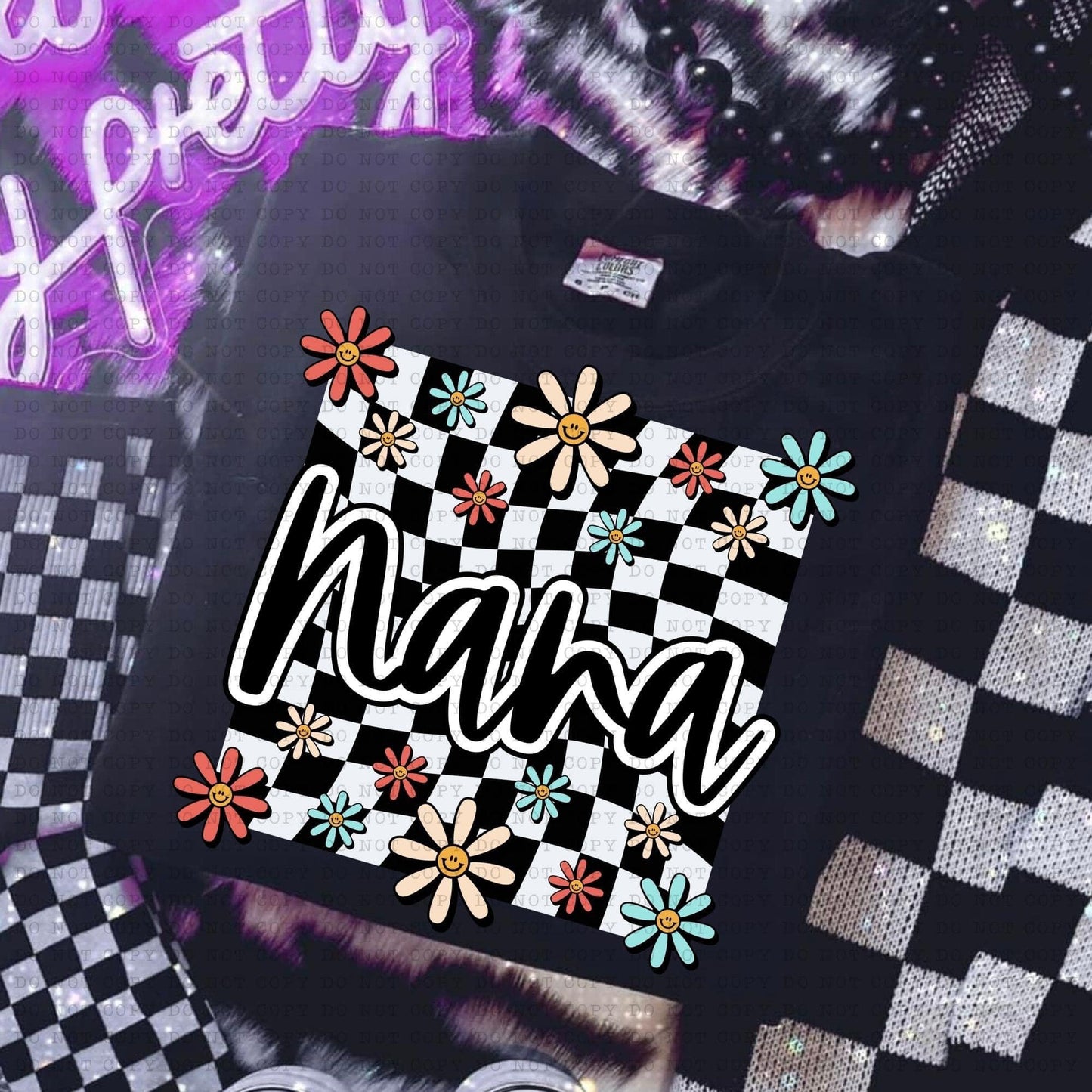 Nana Retro Checkered Floral