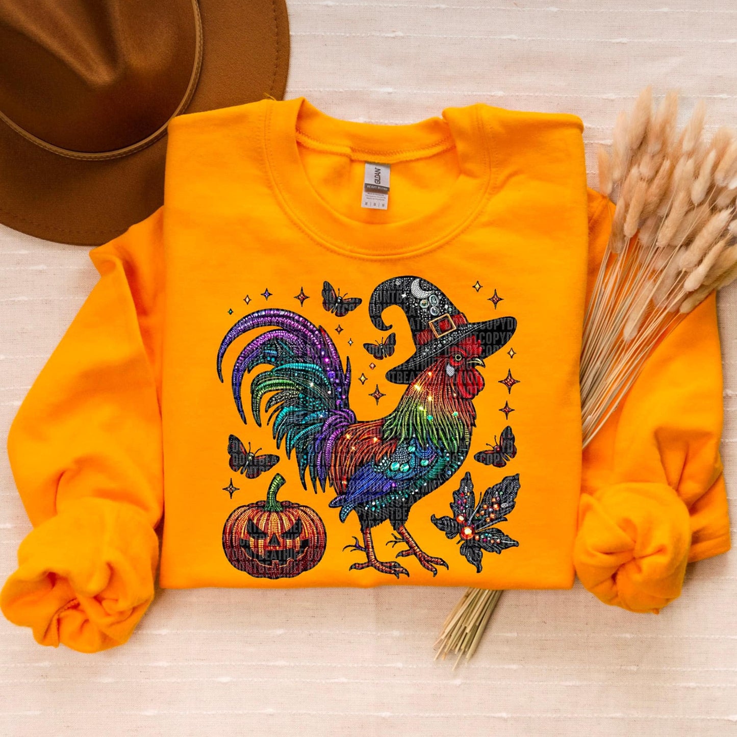 Witch Faux Glitter Rooster