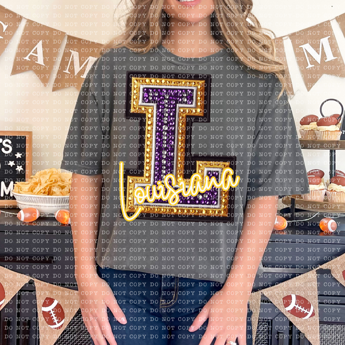 Rhinestone Louisiana LSU Tigers Game Day Short Sleeve T-Shirt