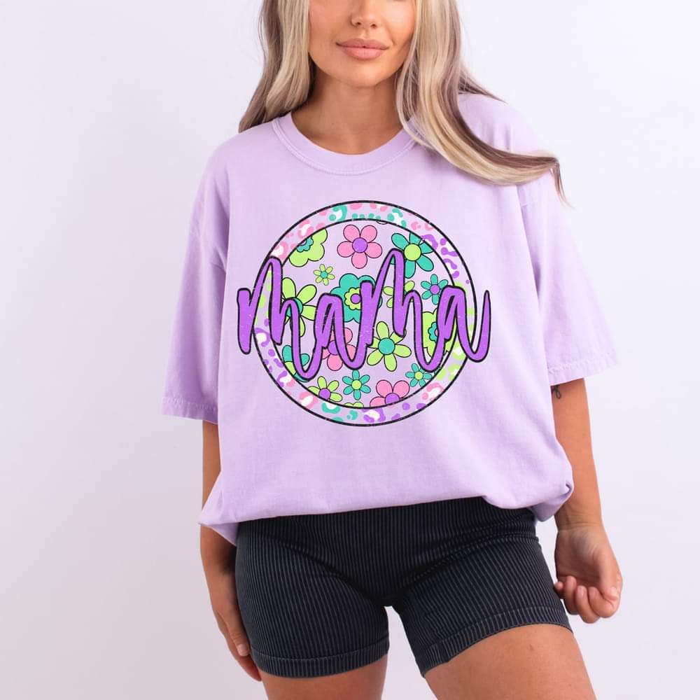 Purple Floral Mama T-Shirt and Sweatshirt