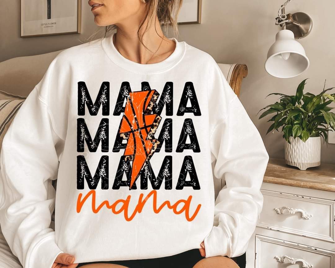 Lightening Bolt Basketball Mama T-Shirt and Sweatshirt