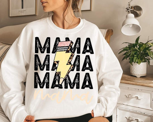 Lightening Bolt Pencil Mama T-Shirt and Sweatshirt