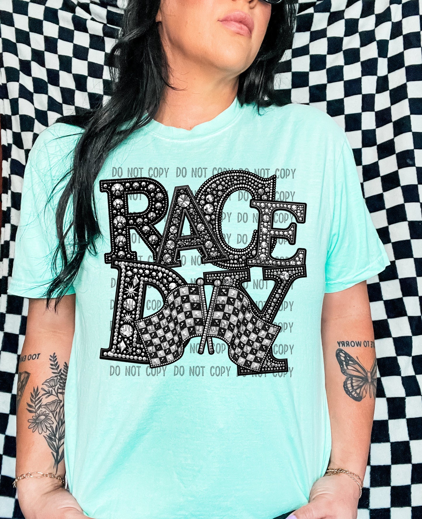 Rhinestone Game Day Race Day Short Sleeve T-Shirt