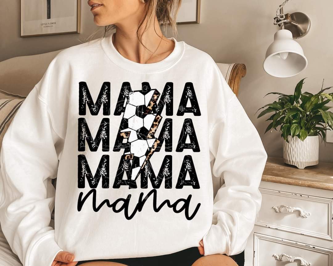 Lightening Bolt Soccer Mama T-Shirt and Sweatshirt